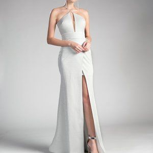 Halter Neck Sheath Shape Prom Dress CDCF279-1